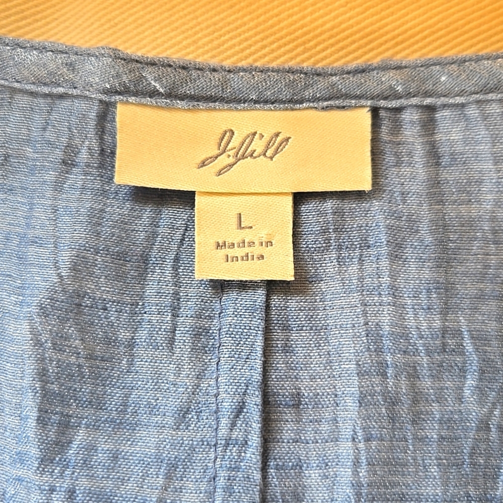 EUC J. Jill Blue Shimmer Tunic Top Size Large - Picture 4 of 8